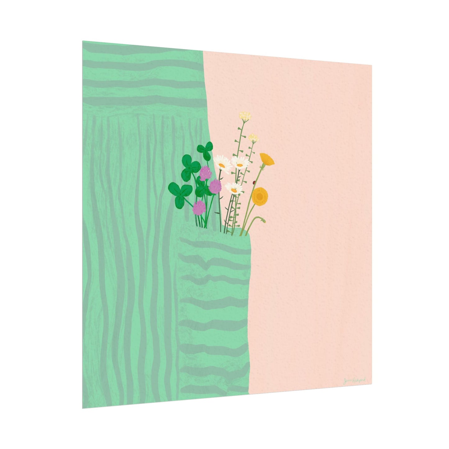 Pocket Full of Posies Gouache Art Print - Playful Whimsical Floral Wall Art