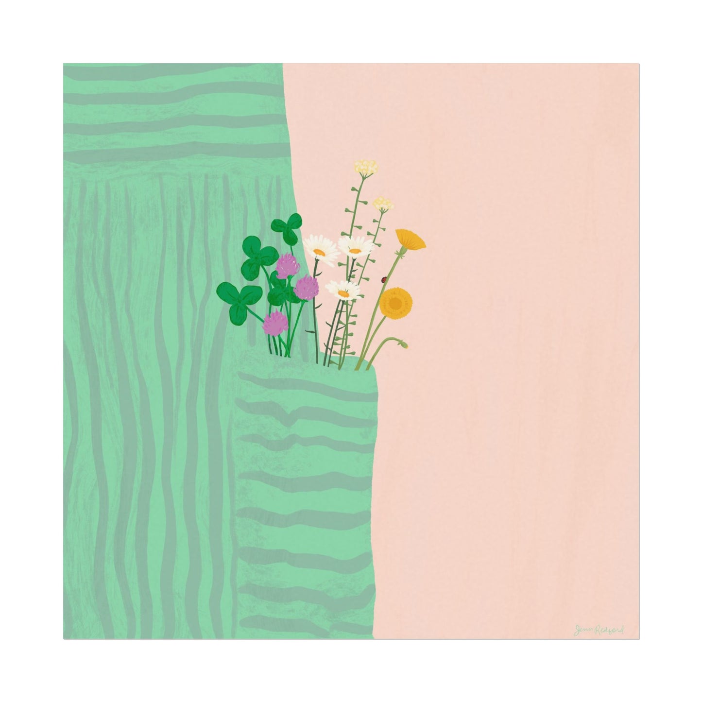 Pocket Full of Posies Gouache Art Print - Playful Whimsical Floral Wall Art