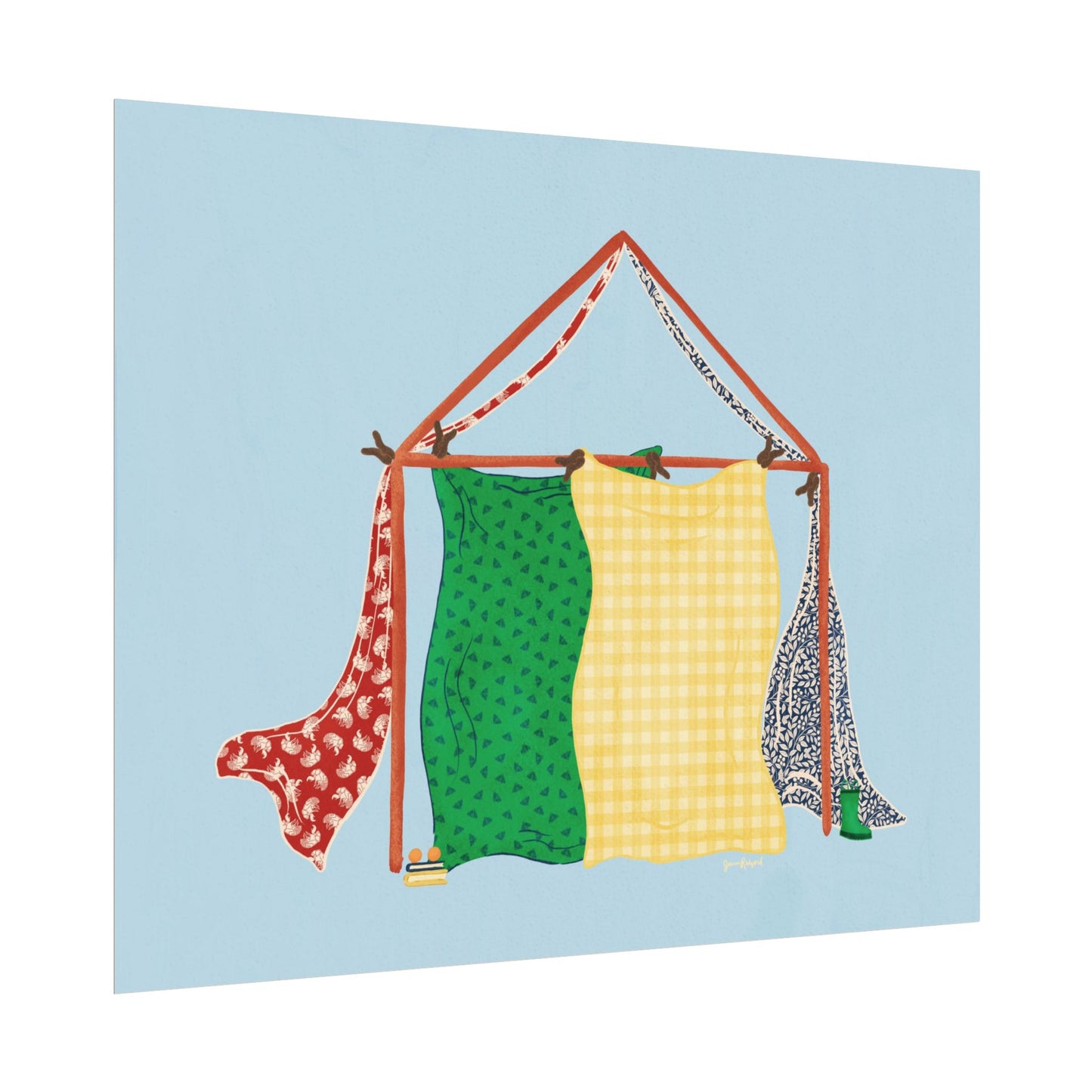 Blanket Fort Gouache Art Print — Textured Matte 90's nostalgia Art Poster