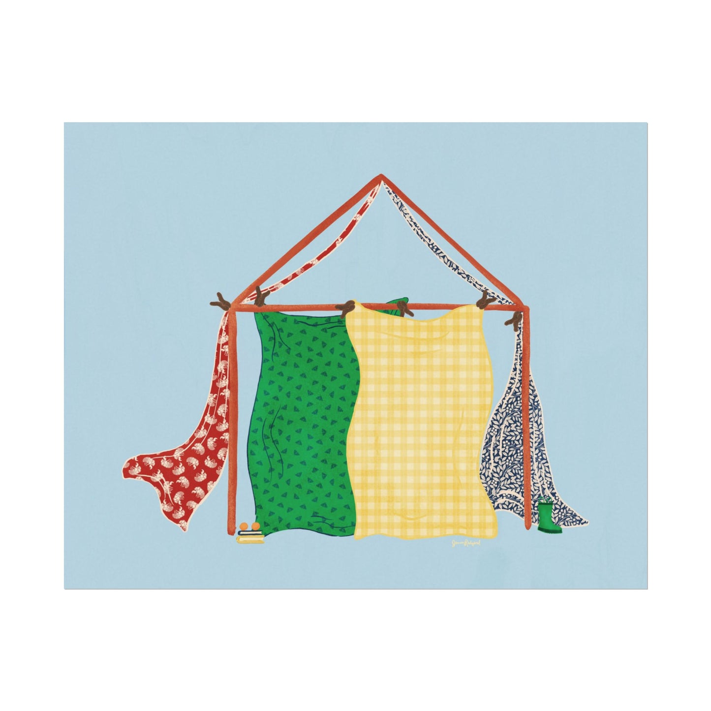Blanket Fort Gouache Art Print — Textured Matte 90's nostalgia Art Poster